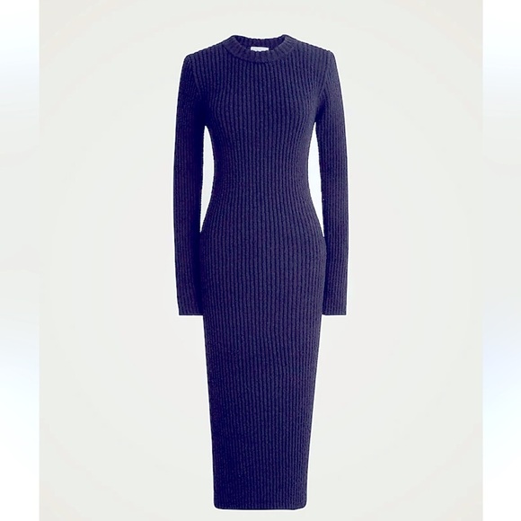 J CREW Ribbed sweater-dress In Navy Blue Size Medium - Picture 1 of 10